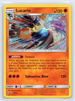 Lucario SM54 - Pokemon TCG Sun & Moon Promo Holo Rare Card - Image 1