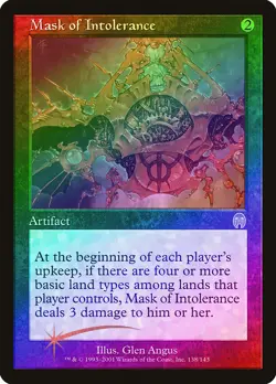 Mask of Intolerance FOIL Apocalypse HEAVILY PLD Artifact Rare MTG CARD ABUGames - Image 1