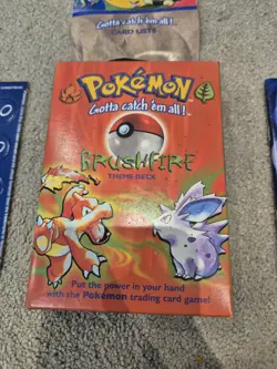 Pokemon TCG Base Brushfire Theme Deck Box 1999 - EMPTY BOX ONLY (No Cards) - Image 1