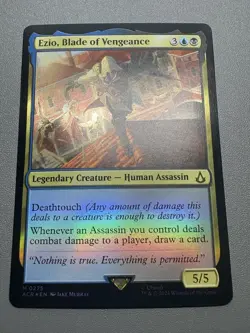 MTG FOIL Ezio Blade of Vengeance Assassin's Creed Magic Gathering M 0275 ACR MP - Image 1