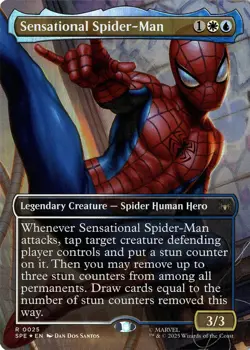 NM - Sensational Spider-Man Foil (Borderless) R Marvel's Spider-Man: Eternal-Leg - Image 1