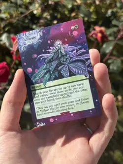 Magic the Gathering Hand-Painted Cultivate Alter - Cannabis by Grim Alters - Image 1