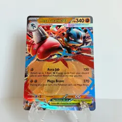 Mega Lucario EX 077/132 Double Rare Holo Pokemon Mega Evolution TCG NM - Image 1