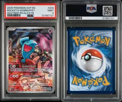 2025 Pokemon DRI EN Team Rockets Wobbuffet Black Star Promo #203 PSA 9 Mint - Image 3
