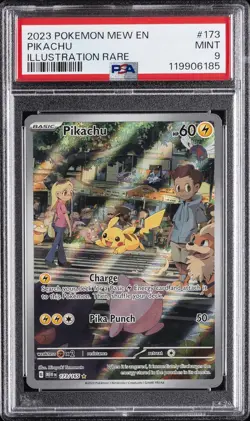 2023 POKEMON MEW EN-151 ILLUSTRATION RARE #173 PIKACHU PSA 9 - Image 1
