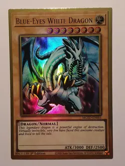 Yugioh Blue-Eyes White Dragon MGED-EN001 Premium Gold Rare 1st Edition - Image 1