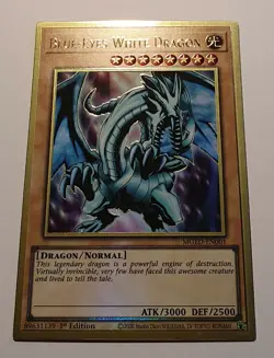 Yugioh Blue-Eyes White Dragon MGED-EN001 Premium Gold Rare 1st Edition - Image 2