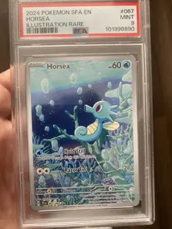 Pokemon TCG Horsea Full Art Holo Card Shrouded Fable Illustration Rare Psa 9 - Image 1