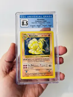 CGC 8.5 MINT Ninetales 1999 Base Set 12/102 Holo Shadowless Pokemon Card - Image 2