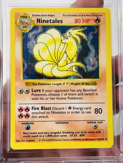 CGC 8.5 MINT Ninetales 1999 Base Set 12/102 Holo Shadowless Pokemon Card - Image 3