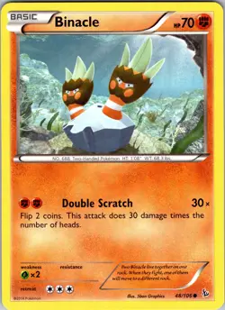 Pokemon TCG Binacle XY Flashfire 48/106 Regular Common Card NM - Image 1