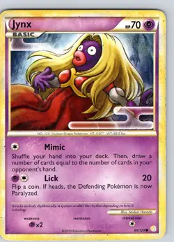 Pokemon TCG Jynx Heartgold & Soulsilver 69/123 Regular Common Card Played MP - Image 1