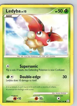 Pokemon TCG Ledyba Lv.12 D&P Legends Awakened 104/146 Regular Common Card HP-MP - Image 1