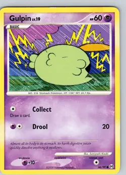 Pokemon TCG Gulpin Lv.19 Platinum Arceus 66/99 Regular Common Card LP-NM - Image 1