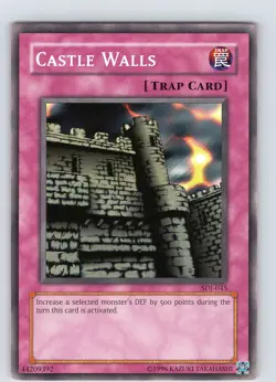 Yu-Gi-Oh TCG Castle Walls SDJ-045 Unlimited Regular Common Card NM - Image 1