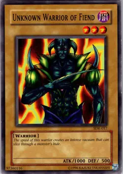 Yu-Gi-Oh Unknown Warrior Of Fiend SDK-017 Unlimited Regular Common Card LP-NM - Image 1