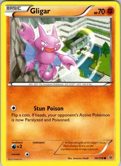Pokemon TCG Gligar XY Roaring Skies 36/106 Regular Common Card NM - Image 1