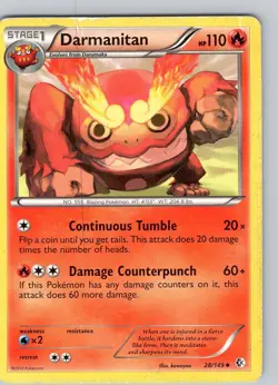 Pokemon TCG Darmanitan B&W Boundaries Crossed 28/149 Regular Uncommon Card HP - Image 1