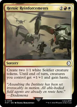 1x Heroic Reinforcements - Universes Beyond: Fallout - NM - MTG - Image 1