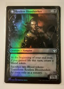 RESTLESS BLOODSEEKER Innistrad Crimson Vow SHOWCASE FOIL MTG Magic the Gathering - Image 1