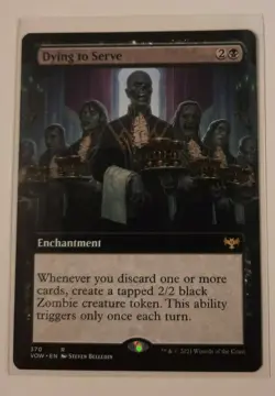 DYING TO SERVE Innistrad Crimson Vow EXTENDED ART rare MTG Magic the Gathering - Image 1