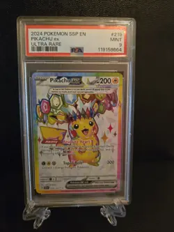 MINT✨ 2024 Pokemon SSP EN Surging Sparks Pikachu EX 219 Ultra Rare PSA 9 - Image 1