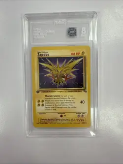 Pokemon TCG Zapdos 1st Edition Fossil Rare Non-Holo Card 1999 WOTC 30/62 TAG 8 - Image 1