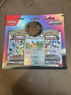 Pokemon Prismatic Evolutions 2-Pack Blister w/ 2025 Eevee Pokemon Day Promo Card - Image 1
