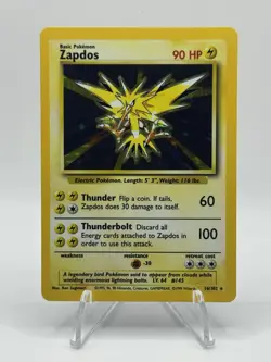 Pokemon TCG Zapdos Base Set Holo Rare Card 16/102 - Image 1
