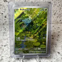 Pokemon TCG Bulbasaur Scarlet & Violet 151 Holo Illustration Rare Card 166/165 - Image 1