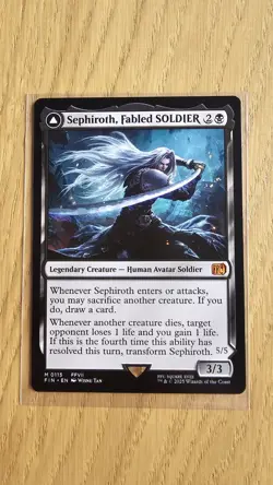 MTG Final Fantasy Sephiroth Fabled Soldier Mythic Card 0115 NM Condition - Image 1