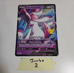Pokemon TCG Celebrations Dark Sylveon V SWSH134 Jumbo Black Star Promo Card - Image 1