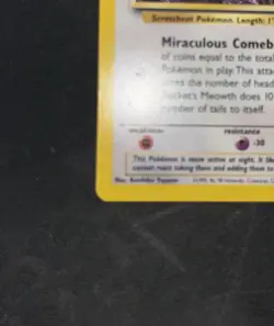 Team Rocket's Meowth 18/53 Black Star Wotc Promo Pokemon Card TCG English - Image 2