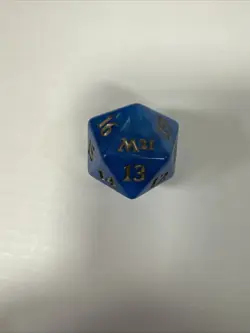 M21 Blue swirl Oversized Spindown Die MTG life counter dice - Image 1