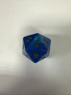 M21 Blue swirl Oversized Spindown Die MTG life counter dice - Image 2