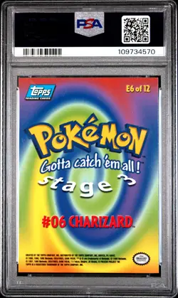1999 TOPPS POKEMON THE MOVIE EDT #E6 CHARIZARD #6 PSA 9 - Image 2