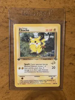 1999 Pokemon Pikachu Gold W Stamp 60/64 1st Edition Jungle Duelist Promo RARE - Image 1