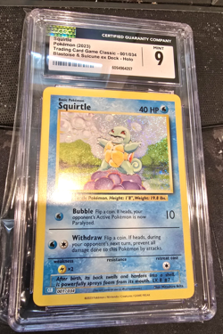CGC 9 Squirtle 001/034 CLB Classic Box Holo Rare Pokemon 2023 Gem Mint - Image 1