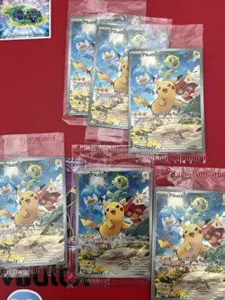 Pokemon TCG Paldea Evolved Pikachu 027 black star promo lot of 6 SEALED - Image 1