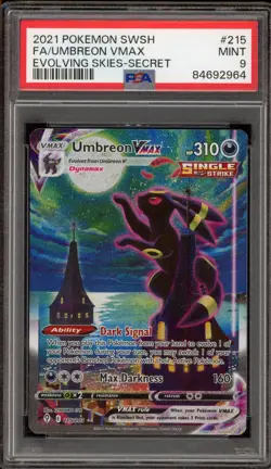Pokemon Umbreon VMAX Evolving Skies Secret Rare Full Alt Art #215 PSA 9 Mint - Image 1