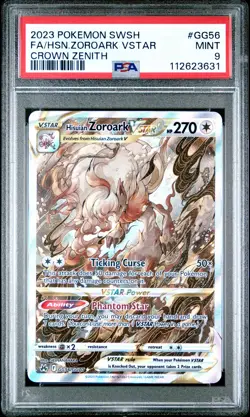 2023 POKEMON SWORD & SHIELD CROWN ZENITH FULL ART/HISUIAN ZOROARK VSTAR PSA 9 - Image 1
