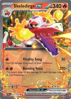 Skeledirge ex 2023 Pokemon Scarlet & Violet Double Rare Paldea Evolved #037/193 - Image 1
