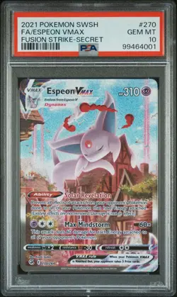 Pokemon Espeon VMAX Alternate Art Fusion Strike 270/264 PSA 10 GEM MINT - Image 1