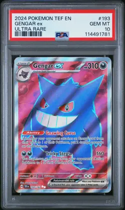 2024 POKEMON TEF EN-TEMPORAL FORCES ULTRA RARE #193 GENGAR EX PSA 10 - Image 1
