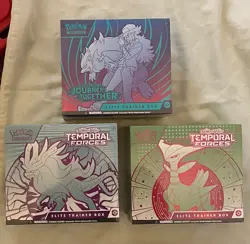Pokemon TCG: (Lot of 3) Temporal Forces/Journey Together Elite Trainer Box ETB - Image 1
