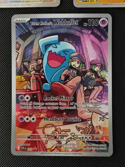 Pokemon Card Team Rocket’s Wobbuffet SVP 203 Destined Rivals ETB Promo +202 201 - Image 2