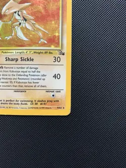 Pokemon TCG Kabutops Fossil Holo Card 9/62 Unlimited Edition Rare - Image 4