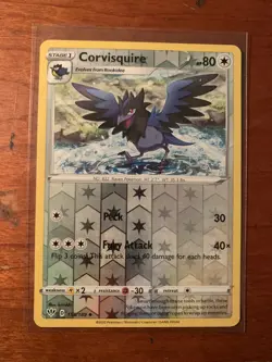 Corvisquire 155/189 Reverse Holo Darkness Ablaze Pokemon Card - Image 1