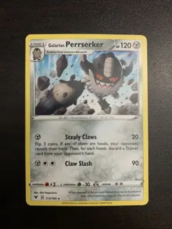 Galarian Perrserker - 113/185 - Rare - Vivid Voltage - Pokemon Card - Image 1