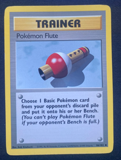 Pokemon Flute Trainer Card 86/102 Pokemon TCG Vintage Card WOTC 1999 HP - Image 1